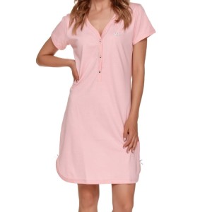 Koszula nocna damska TCB. 9505 KORONA rozm: S pink