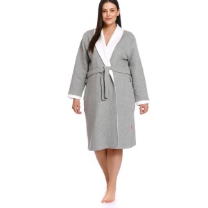 Szlafrok damski kopertowy 9276 dark grey rozm: XL