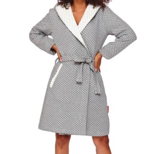 Szlafrok damski kopertowy 8030 dark grey rozm: XL