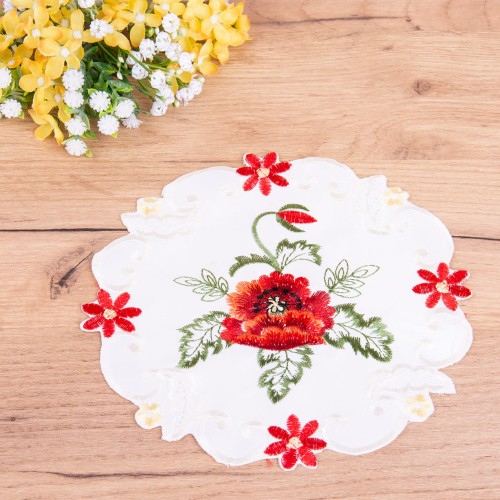 Serwetka koło 20 cm DA-S13005N Maki krem