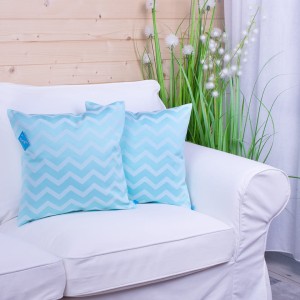 Poszewka ozdobna 40x40 cm Zygzak turkus