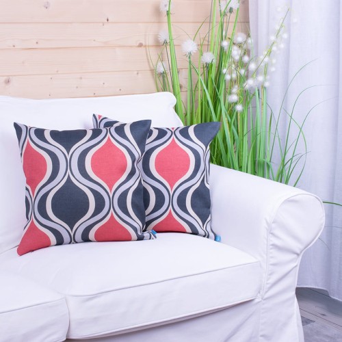 Poszewka ozdobna 40x40 cm Oxford Fale grafit