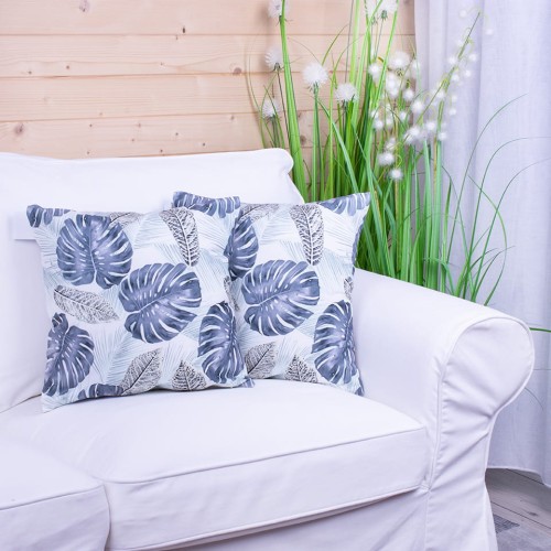 Poszewka ozdobna Foto 40x40 cm Liście szare