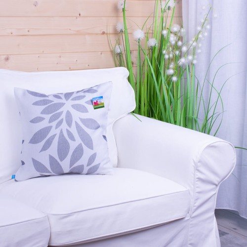 Poszewka ozdobna 40x40 cm Oxford Liście szare C0870/103