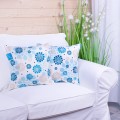 Poszewka ozdobna 45x45 cm Turkusowe kwiatuszki