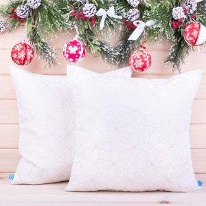 Poszewka świąteczna 45x45 cm J-3 Melos ecru+złoto