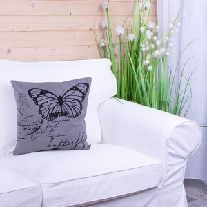 Poszewka ozdobna 40x40 cm Ellie czarny motyl