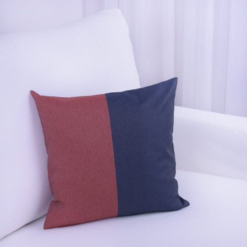Poszewka ozdobna 40x40 cm Granatowe paseczki+ czerwone paseczki