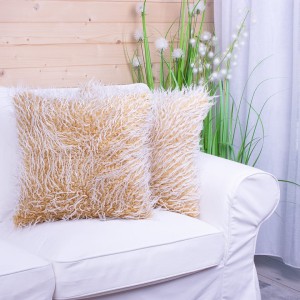 Poszewka ozdobna 45x45 cm Futrzak Brąz+ Biały