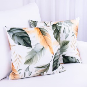 Poszewka ozdobna 45x45 cm Velluto Liście OliveD00175