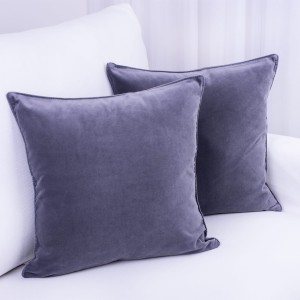 Poszewka ozdobna 45x45 cm Aksamit szara