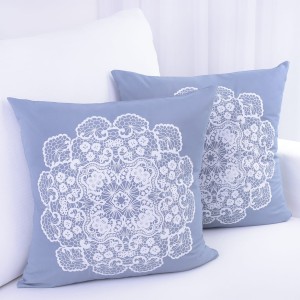 Poszewka ozdobna 45x45 cm Anika popiel+biały