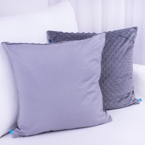 Poszewka ozdobna 45x45 cm MINKY szara