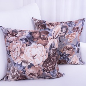 Poszewka ozdobna 45x45 cm Enjoy Kwiaty brąz 55043/444