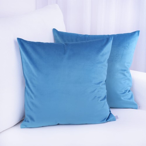 Poszewka ozdobna 45x45 cm Velvet Niebiesko-turkusowy 26