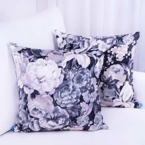 Poszewka ozdobna 40x40 cm Enjoy Kwiaty popiel 55043/443