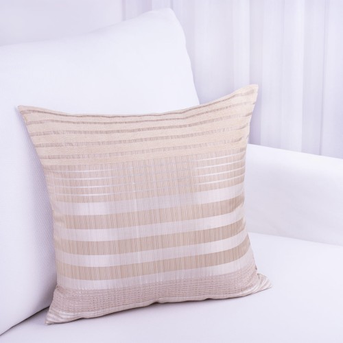 Poszewka ozdobna 45x45 cm Paseczki beżowo-kremowe 1