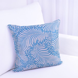 Poszewka ozdobna 45x45 cm Liście na turkusie