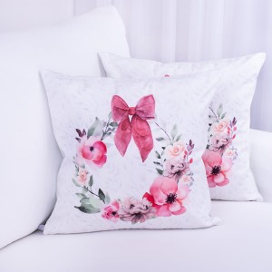 Poszewka ozdobna 45x45 cm Velvet Wianek i zając