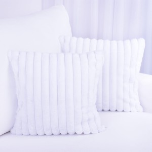 Poszewka ozdobna 40x40 cm Prążki Biała