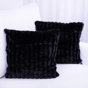 Poszewka ozdobna 40x40 cm Prążki Czarny