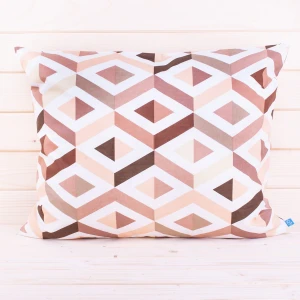 Poszewka z bawełny 70x80 cm Romby 3D beżowe