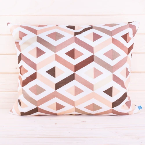 Poszewka z bawełny 70x80 cm Romby 3D beżowe