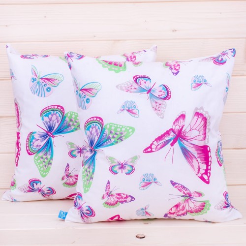 Poszewka z bawełny 40x40 cm Kolorowe motyle