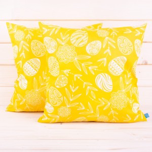 Poszewka z bawełny 40x40 cm Pisanki żółte