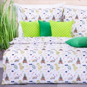 Pościel bawełniana 100x135 cm Dinozaury i indianie