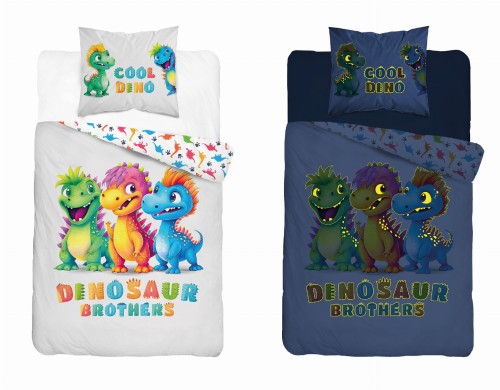 Pościel świecąca w ciemności 160x200 cm 4761 A Dinozaury