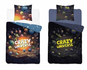 Pościel świecąca w ciemności 140x200 cm 4905 A Crazy universe