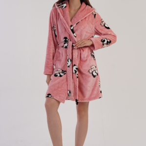 Szlafrok damski SOFT 304035 rozm: L Pandy róż