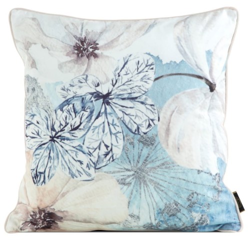 Poszewka ozdobna 45x45 cm Velvet 126 Niebieski+beż