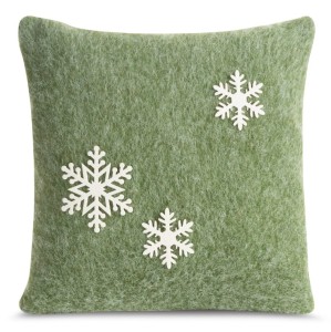 Poszewka świąteczna 40x40 cm Śnieżynka 83B zielona