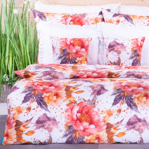 Pościel bawełniana 160x200 cm Malowane kwiaty 5