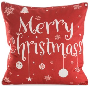 Poszewka świąteczna 45x45 cm Merry Christmas 121 Czerwień+biel