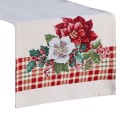 Bieżnik świąteczny gobelinowy 40x100 cm Ostrokrzew i poinsencja