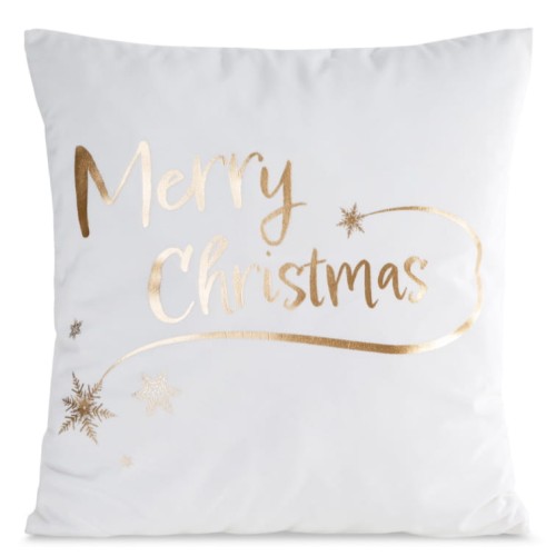 Poszewka świąteczna 45x45 cm Joy 5D Biały+szampański
