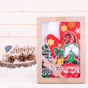 Komplet kuchenny 2*ścierka + rękawica Skrzaty 1