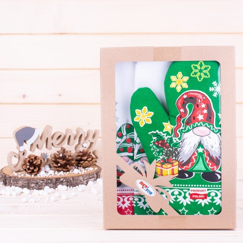 Komplet kuchenny 2*ścierka + rękawica Skrzaty 2