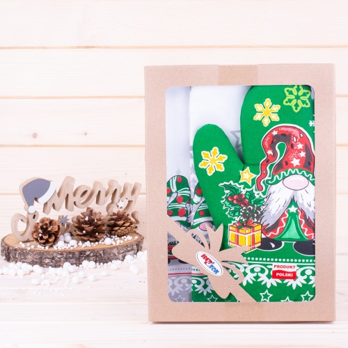 Komplet kuchenny 2*ścierka + rękawica Skrzaty 3