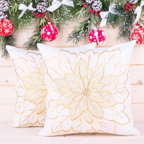 Poszewka świąteczna 40x40 cm Gwiazda betlejemska złota