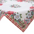 Obrus świąteczny 100x100 cm Ostrokrzew i poisencja