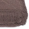 KKoc Cotton Cloud 150x200 cm w kolorze espresso, jednokolorowy ciemnobrązowy koc bawełniany z frędzlami na łóżko, sofę lub fotel.