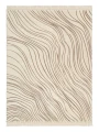 Dwustronny koc Cotton Cloud 150x200 cm z geometrycznym wzorem w kremowo-brązowej kolorystyce, bawełniany koc dekoracyjny z frędzlami na łóżko lub sofę - jedna strona