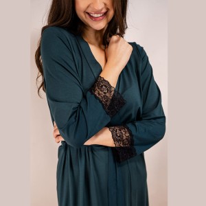 Szlafrok damski z wiskozy CIEMNA ZIELEŃ rozm: XL