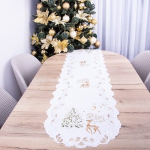 Pas świąteczny haftowany 40x160 cm YM30157A Jeleń
