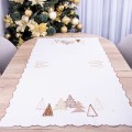 Bieżnik świąteczny 60x120 cm Choinki na kremie 068