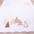 Bieżnik świąteczny 60x120 cm Choinki na kremie 068